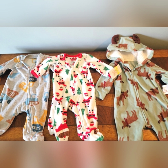 Carter's Other - NWT-Carter's-Baby Boy-Fleece Infant Pajama Bundle-Multi-Color-Size NB & 3 Months